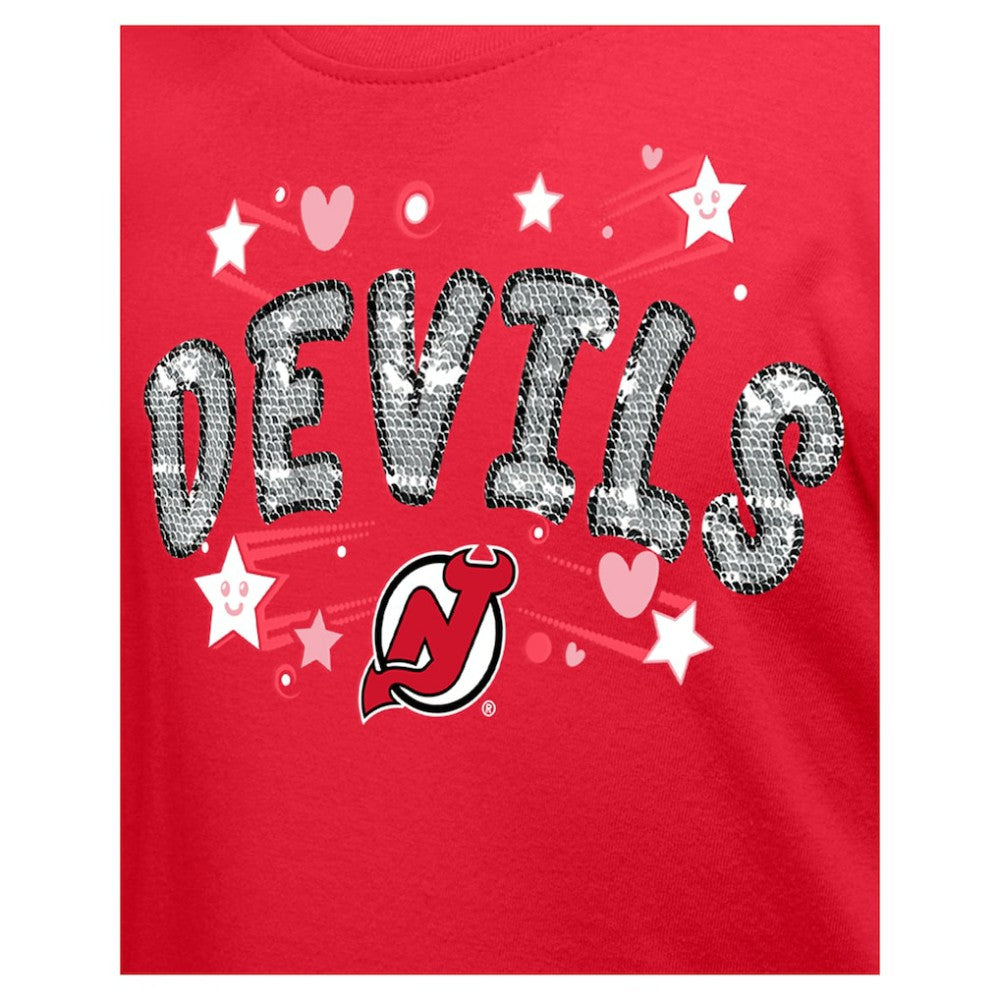 New Jersey Devils New Era Girl's Youth Flip Sequin T-Shirt -  NHL T-shirts