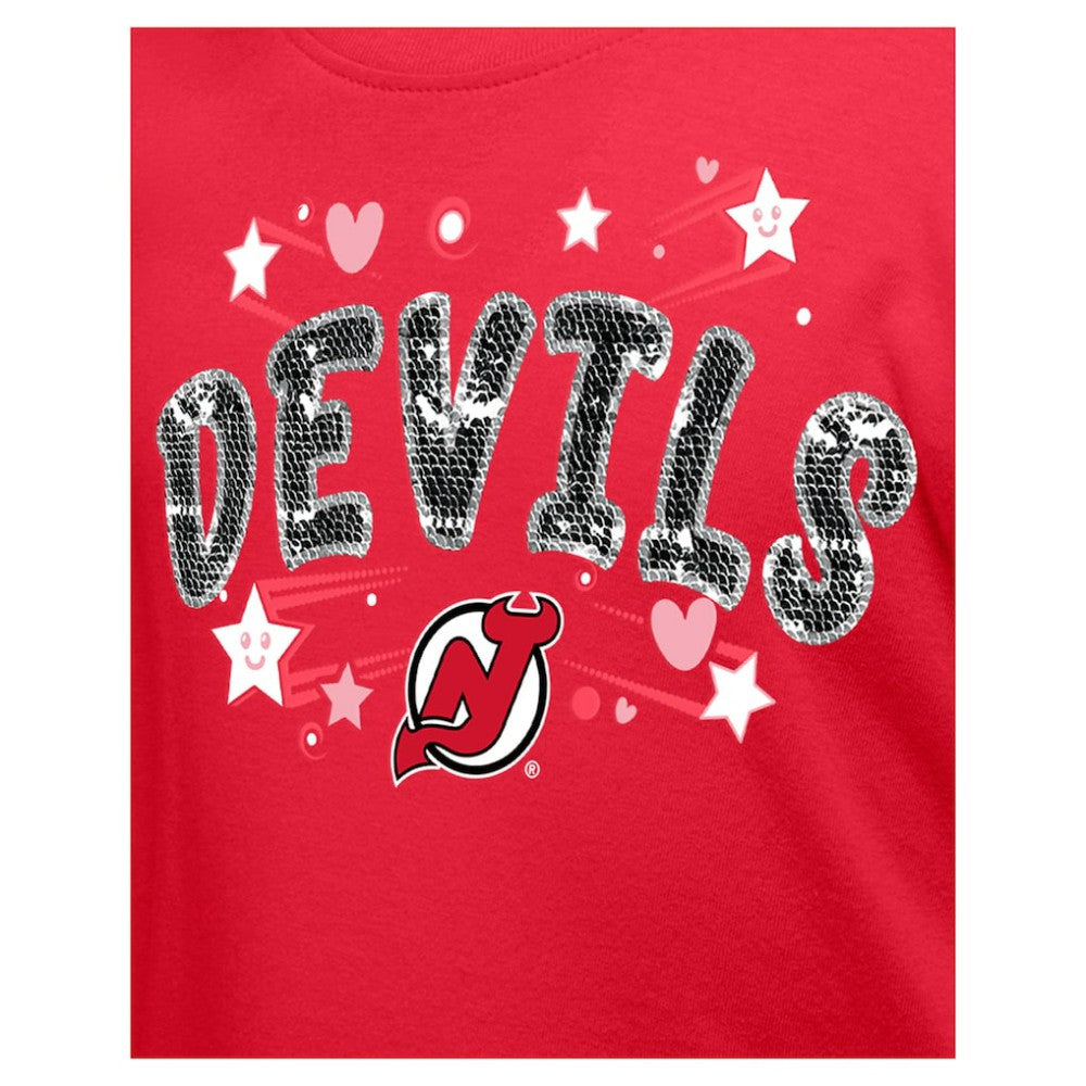 New Jersey Devils New Era Girl's Youth Flip Sequin T-Shirt -  NHL T-shirts