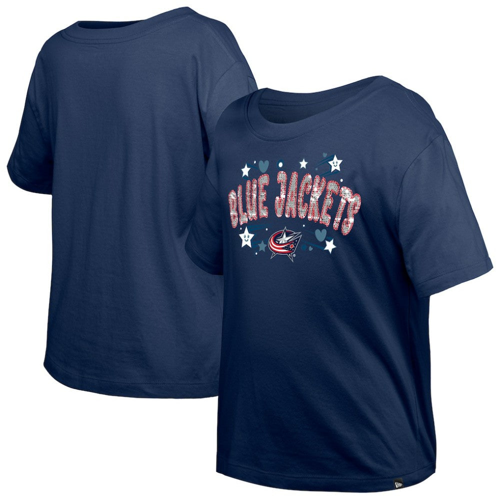 Columbus Blue Jackets New Era Girl's Youth Flip Sequin T-Shirt -  NHL T-shirts