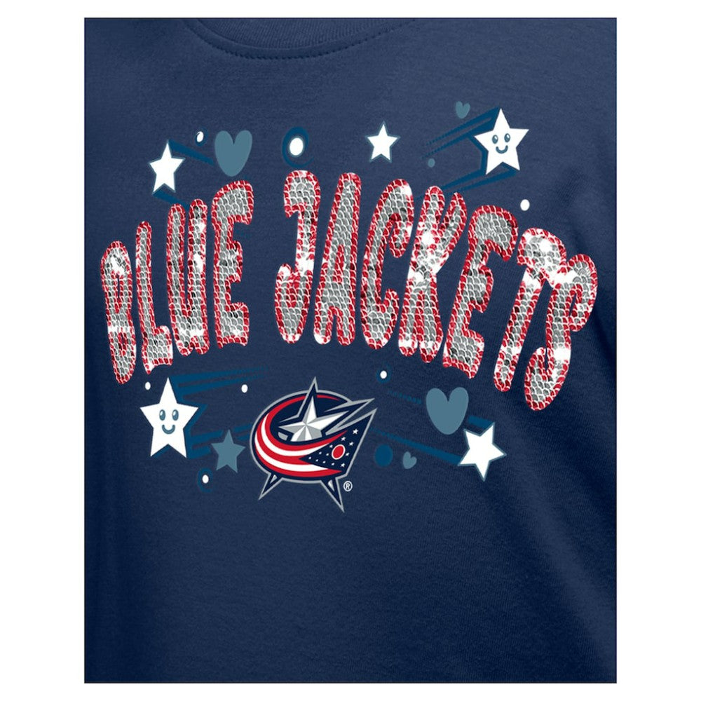 Columbus Blue Jackets New Era Girl's Youth Flip Sequin T-Shirt -  NHL T-shirts
