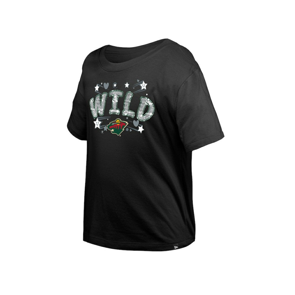 Minnesota Wild New Era Girl's Youth Flip Sequin T-Shirt -  NHL T-shirts