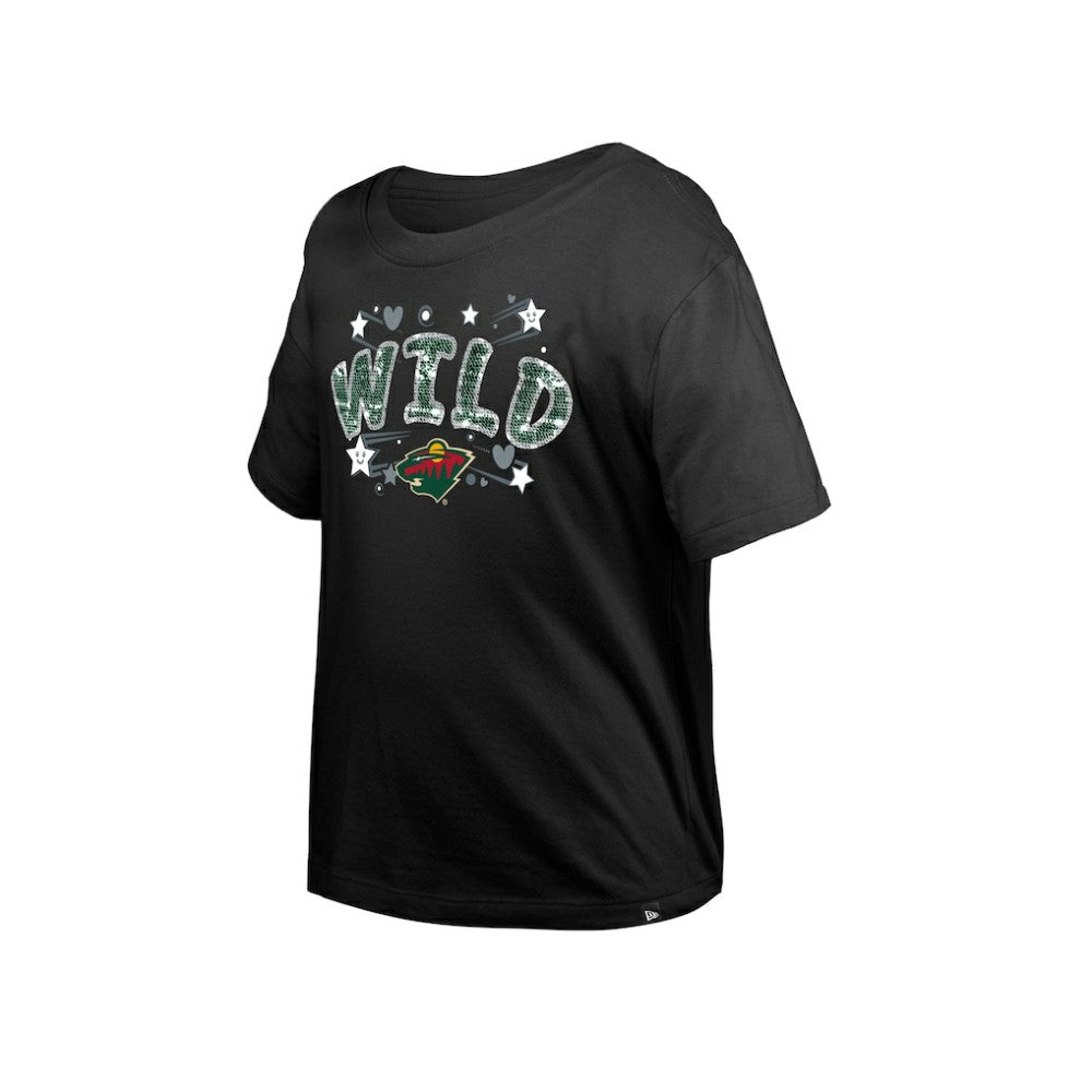 Minnesota Wild New Era Girl's Youth Flip Sequin T-Shirt -  NHL T-shirts