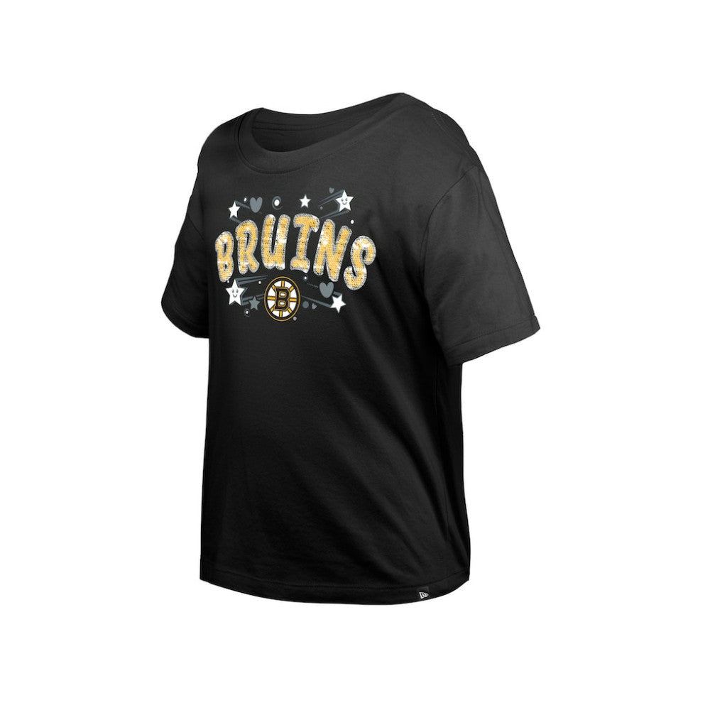 Boston Bruins New Era Girl's Youth Flip Sequin T-Shirt -  NHL T-shirts