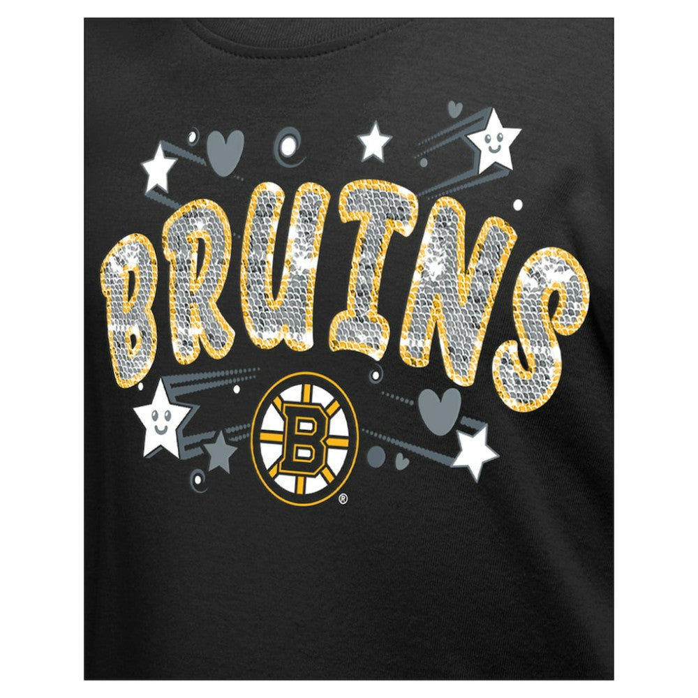 Boston Bruins New Era Girl's Youth Flip Sequin T-Shirt -  NHL T-shirts