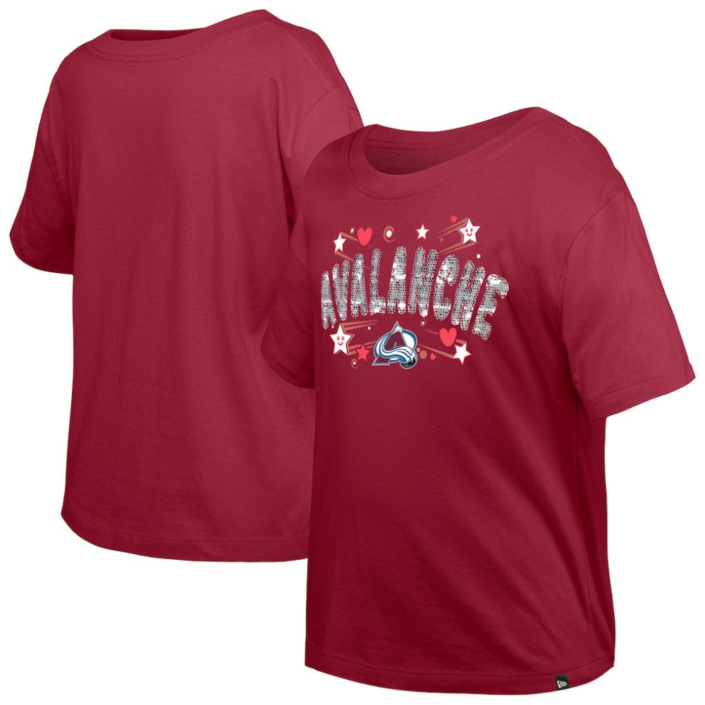 Colorado Avalanche New Era Girl's Youth Flip Sequin T-Shirt -  NHL T-shirts