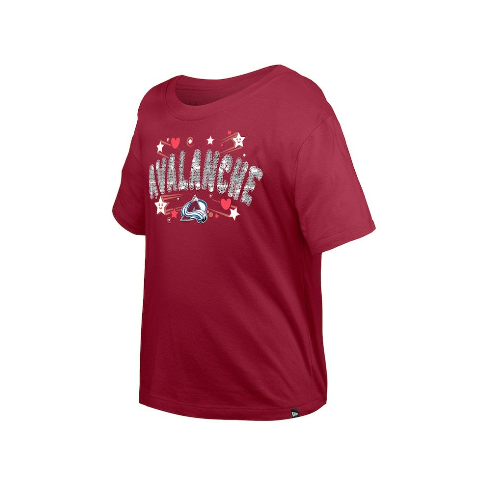 Colorado Avalanche New Era Girl's Youth Flip Sequin T-Shirt -  NHL T-shirts