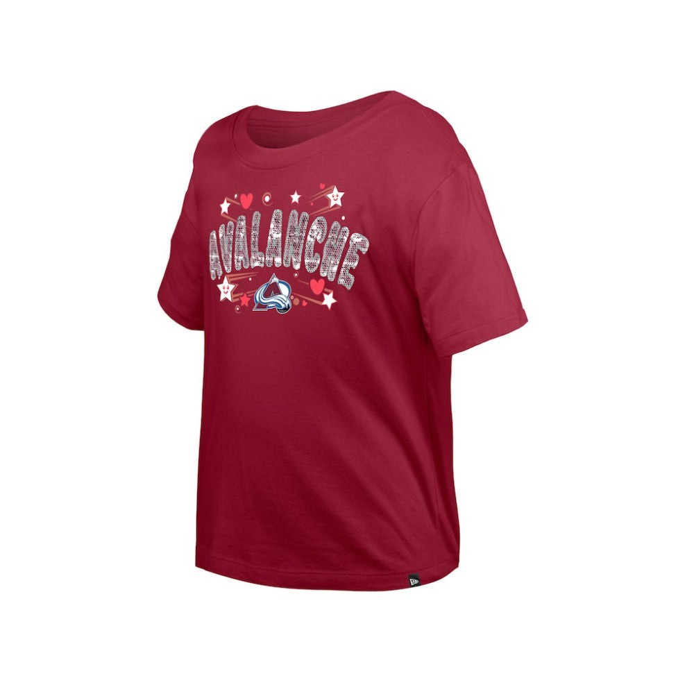 Colorado Avalanche New Era Girl's Youth Flip Sequin T-Shirt -  NHL T-shirts