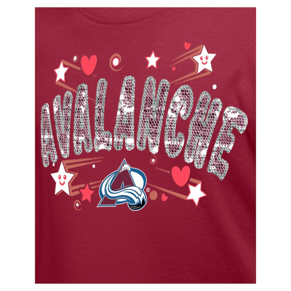Colorado Avalanche New Era Girl's Youth Flip Sequin T-Shirt -  NHL T-shirts