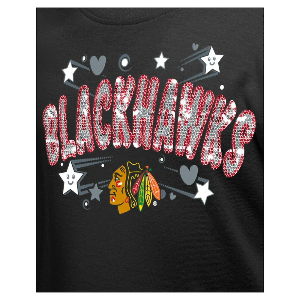 Chicago Blackhawks New Era Girl's Youth Flip Sequin T-Shirt -  NHL T-shirts