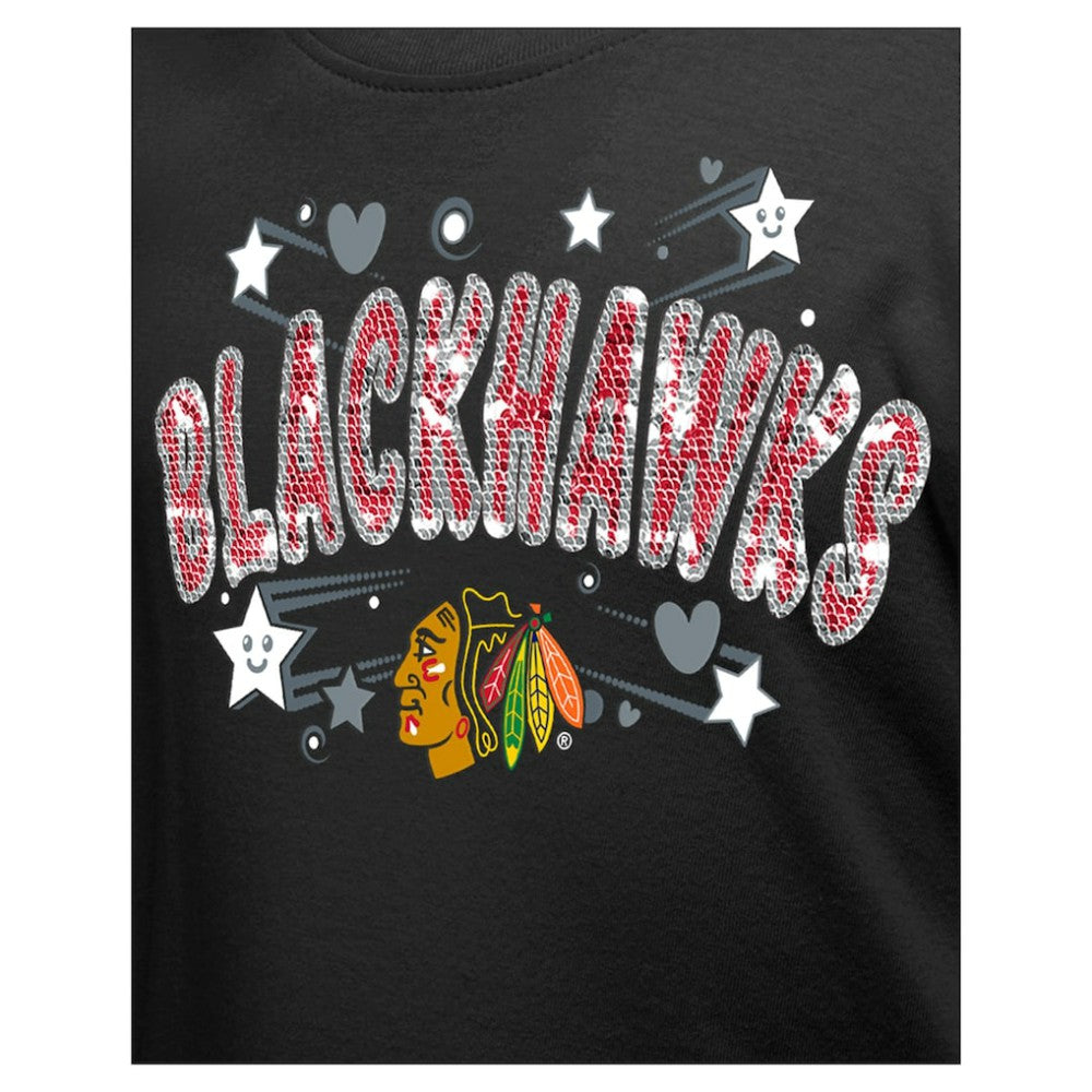 Chicago Blackhawks New Era Girl's Youth Flip Sequin T-Shirt -  NHL T-shirts