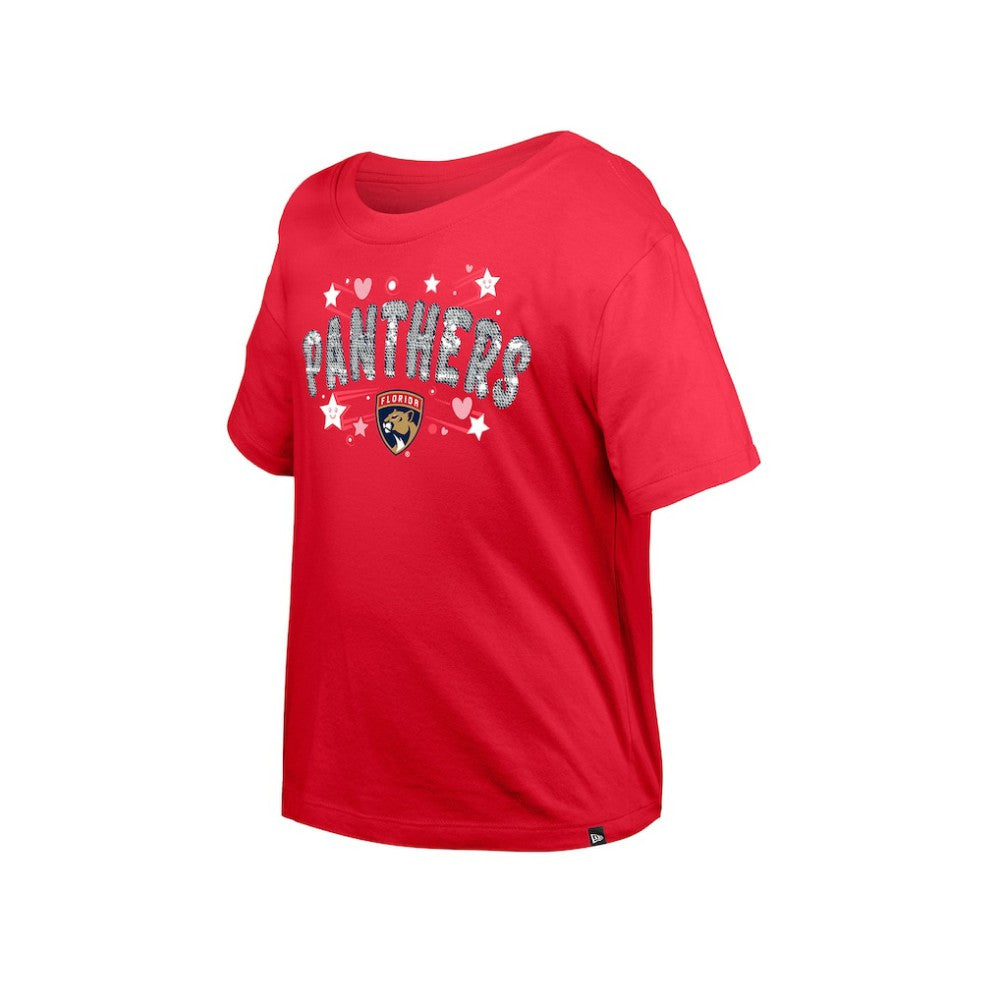 Florida Panthers New Era Girl's Youth Flip Sequin T-Shirt -  NHL T-shirts