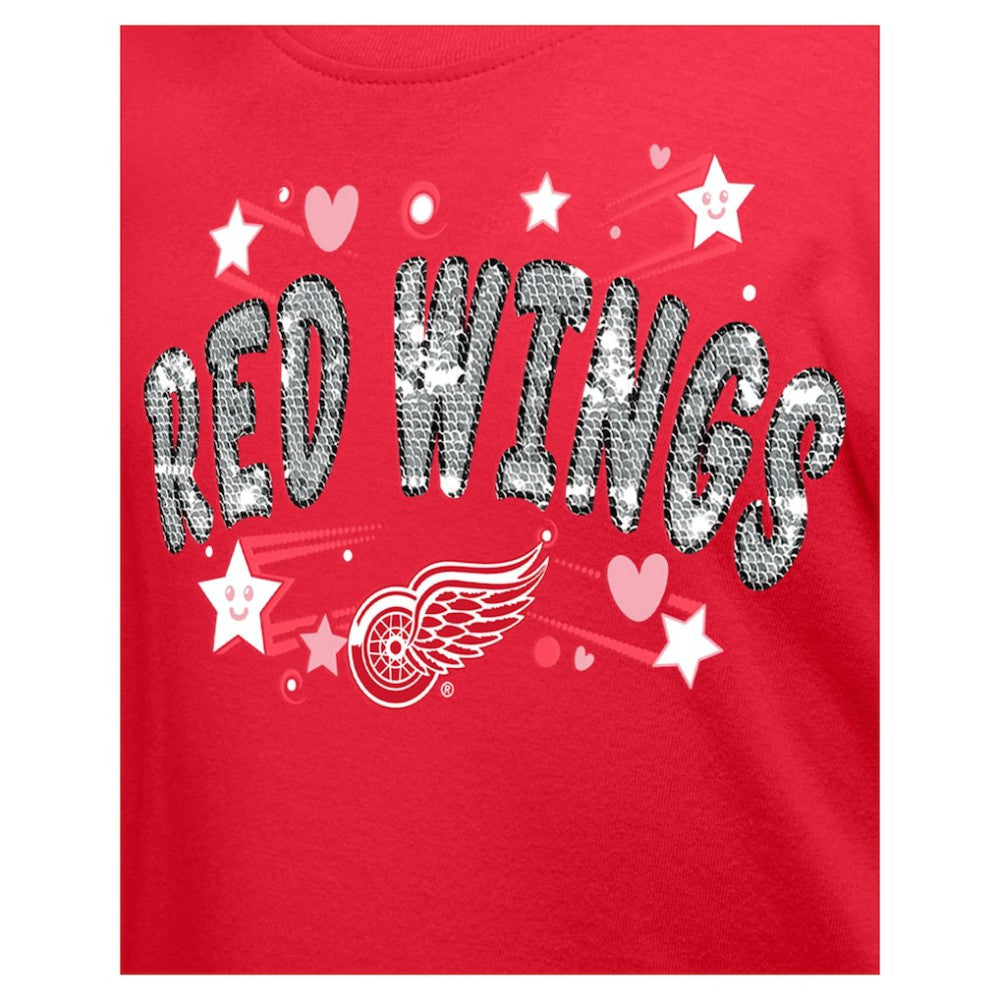 Detroit Red Wings New Era Girl's Youth Flip Sequin T-Shirt -  NHL T-shirts