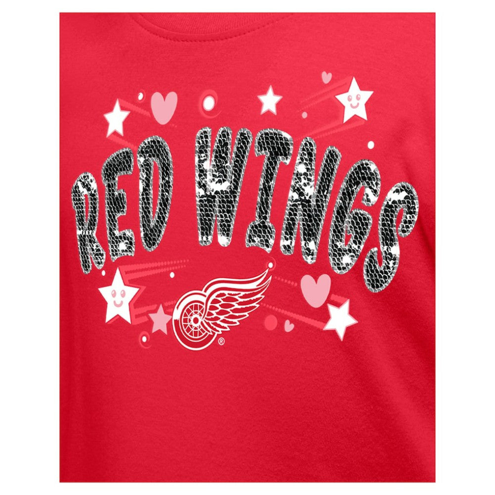 Detroit Red Wings New Era Girl's Youth Flip Sequin T-Shirt -  NHL T-shirts