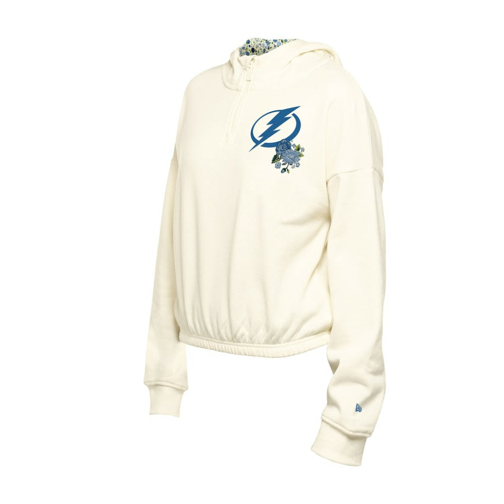 Tampa Bay Lightning New Era Women's Glam Game Quarter-Zip Cropped Floral Hoodie Pullover -  NHL Hoodies