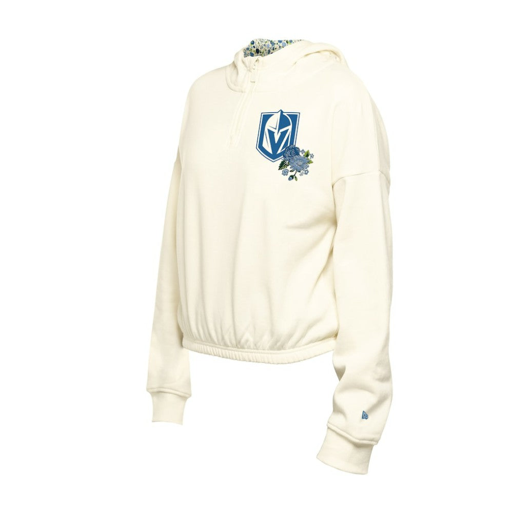 Vegas Golden Knights New Era Women's Glam Game Quarter-Zip Cropped Floral Hoodie Pullover -  NHL Hoodies