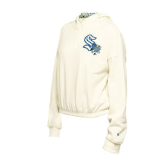 Seattle Kraken New Era Women's Glam Game Quarter-Zip Cropped Floral Hoodie Pullover -  NHL Hoodies