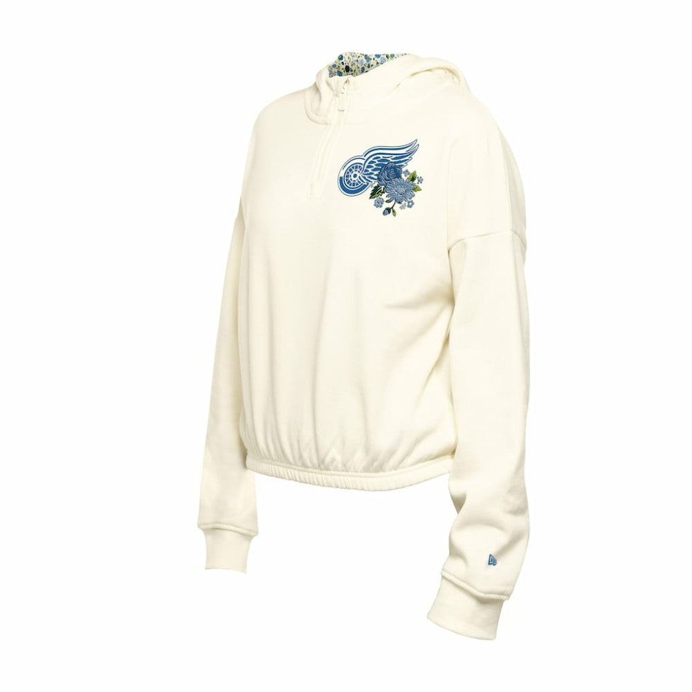 Detroit Red Wings New Era Women's Glam Game Quarter-Zip Cropped Floral Hoodie Pullover -  NHL Hoodies