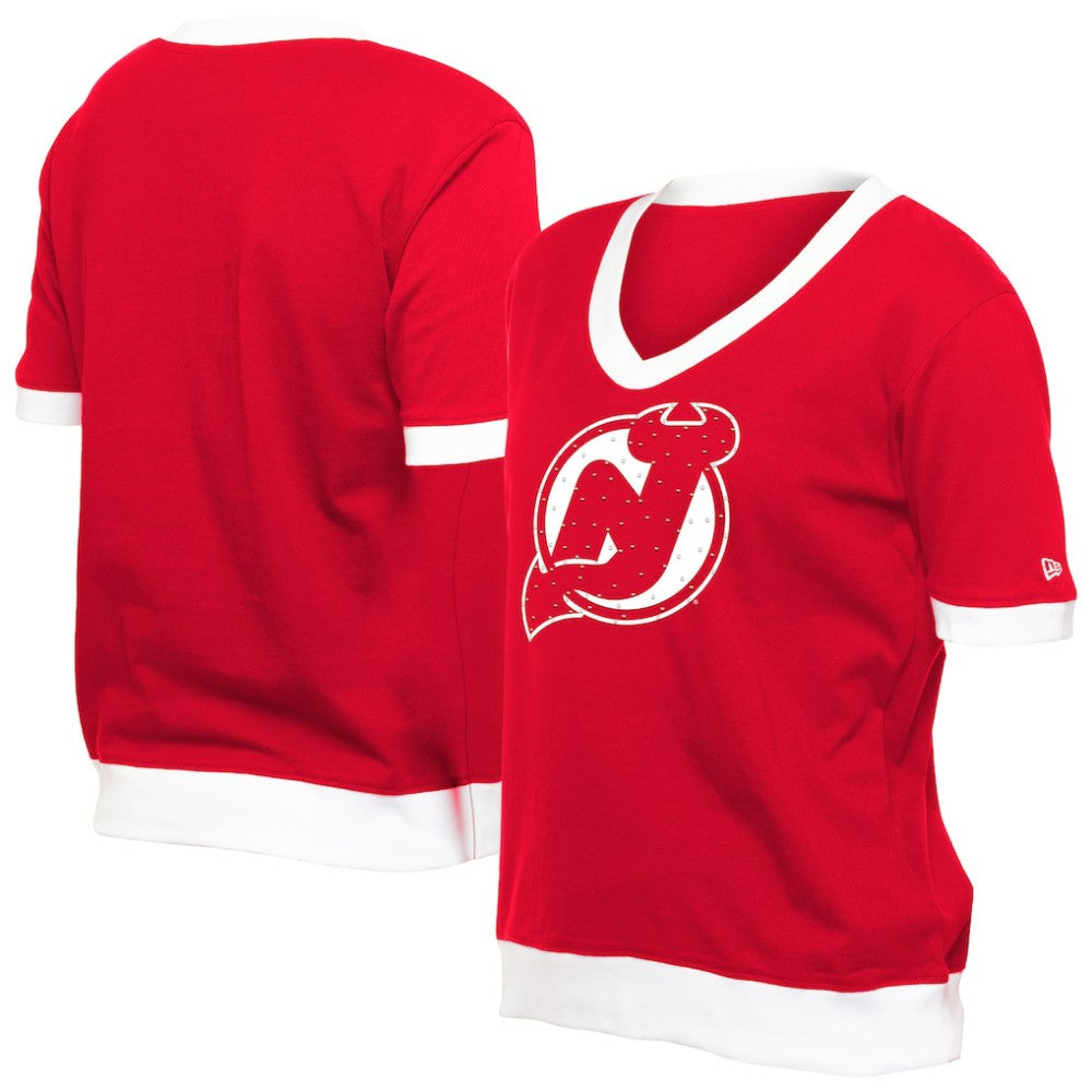 New Jersey Devils New Era Women's Game Day Rhinestuds T-Shirt -  NHL T-shirts