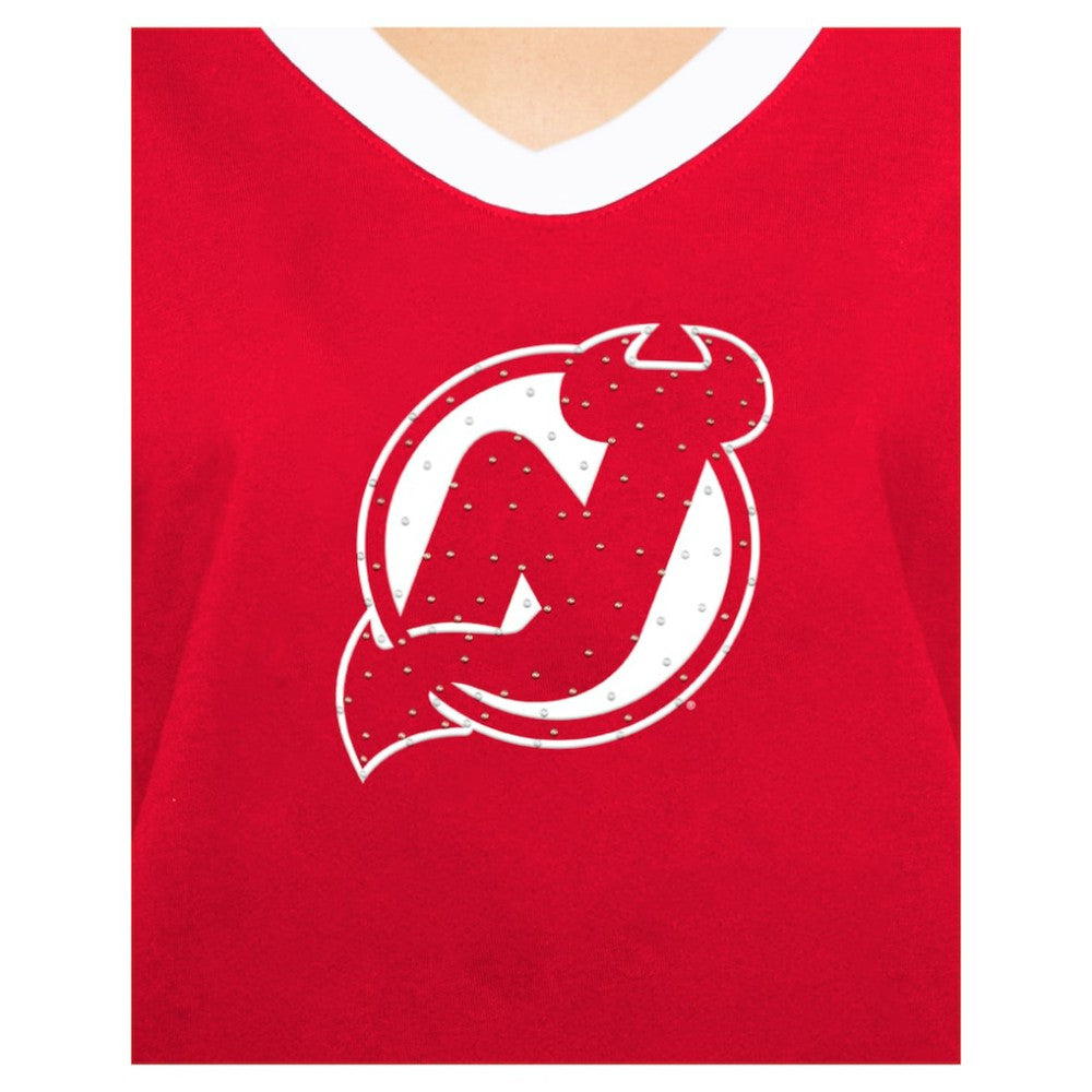 New Jersey Devils New Era Women's Game Day Rhinestuds T-Shirt -  NHL T-shirts