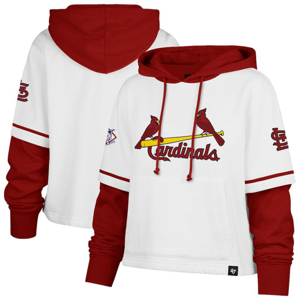 St. Louis Cardinals '47 Women's Trifecta Shortstop Cropped Pullover Hoodie - MLB Hoodies
