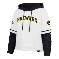 Milwaukee Brewers '47 Women's Trifecta Shortstop Cropped Pullover Hoodie - MLB Hoodies