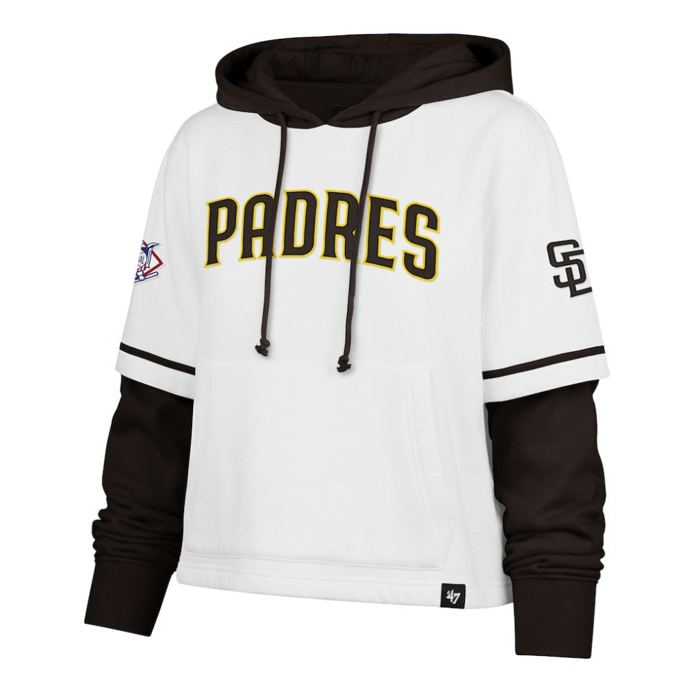 San Diego Padres '47 Women's Trifecta Shortstop Cropped Pullover Hoodie - MLB Hoodies