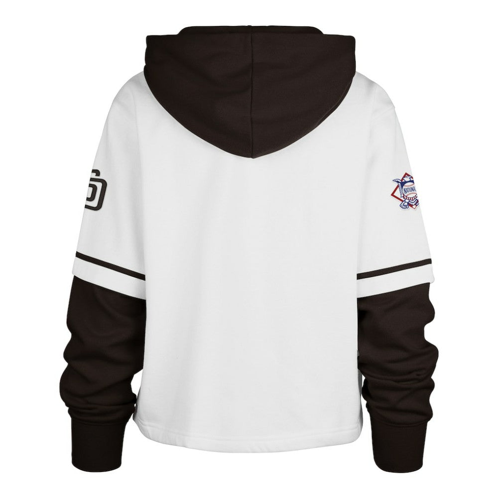 San Diego Padres '47 Women's Trifecta Shortstop Cropped Pullover Hoodie - MLB Hoodies