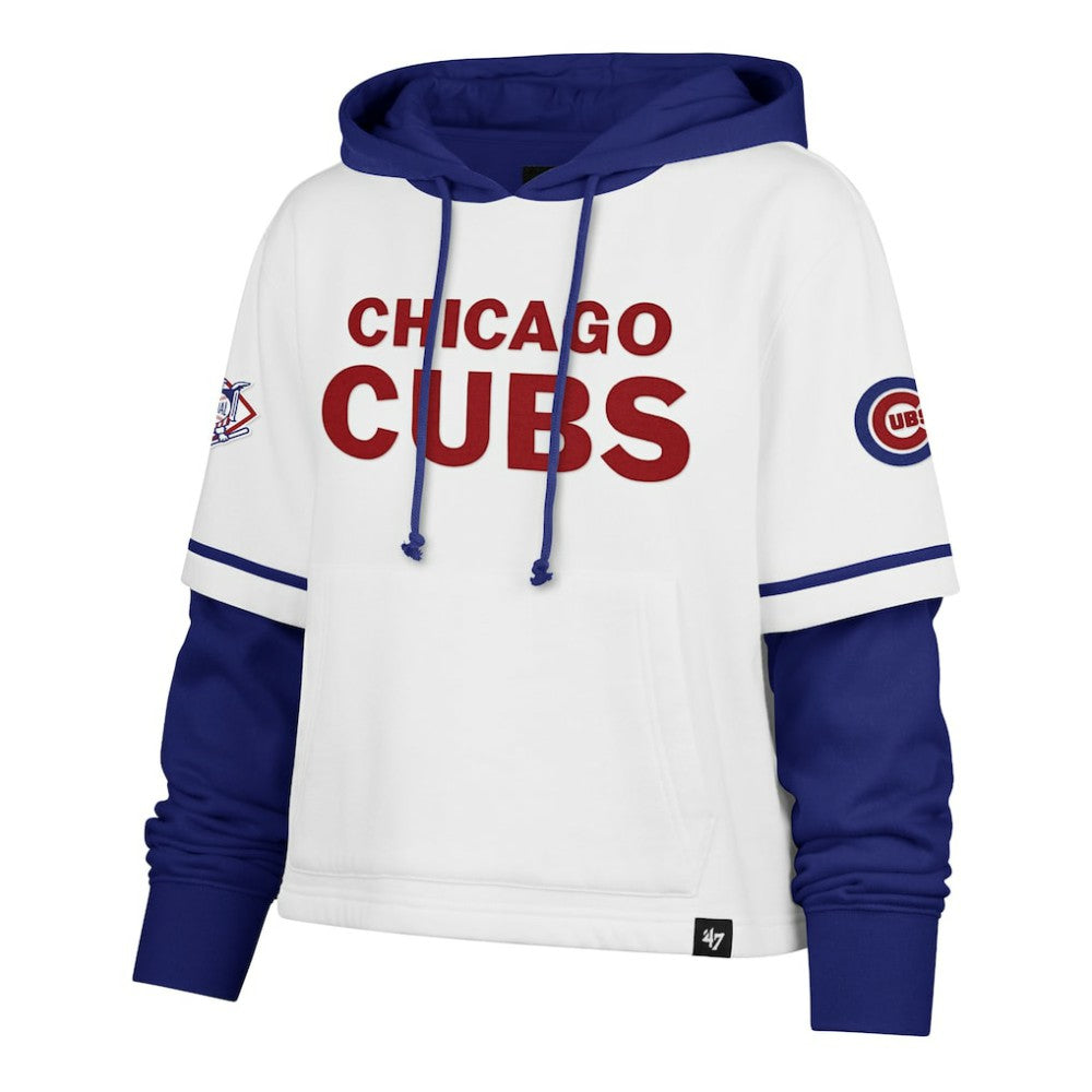 Chicago Cubs '47 Women's Trifecta Shortstop Cropped Pullover Hoodie - MLB Hoodies