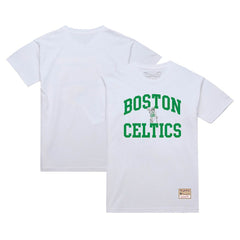 White Boston Celtics Hardwood Classics Vintage Warm Up T-Shirt | NBA