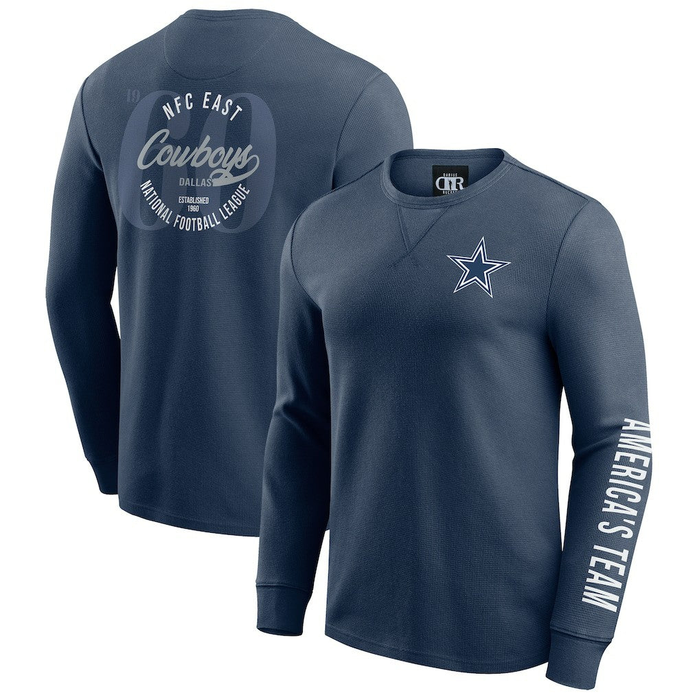 Dallas Cowboys Darius Rucker Collection Washed Waffle-Knit Long Sleeve T-Shirt | NFL Outlet