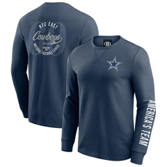 Dallas Cowboys Darius Rucker Collection Washed Waffle-Knit Long Sleeve T-Shirt | NFL Outlet