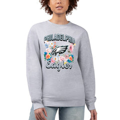 Philadelphia Eagles G-III 4Her by Carl Banks Women's Flower Logo Graphic Fleece Pullover Sweatshirt | NFL Discount