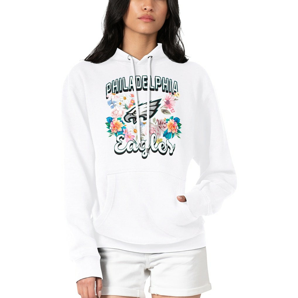 Philadelphia Eagles G-III 4Her by Carl Banks Women's Flowers Team Logo Graphic Fleece Pullover Hoodie | NFL Outlet