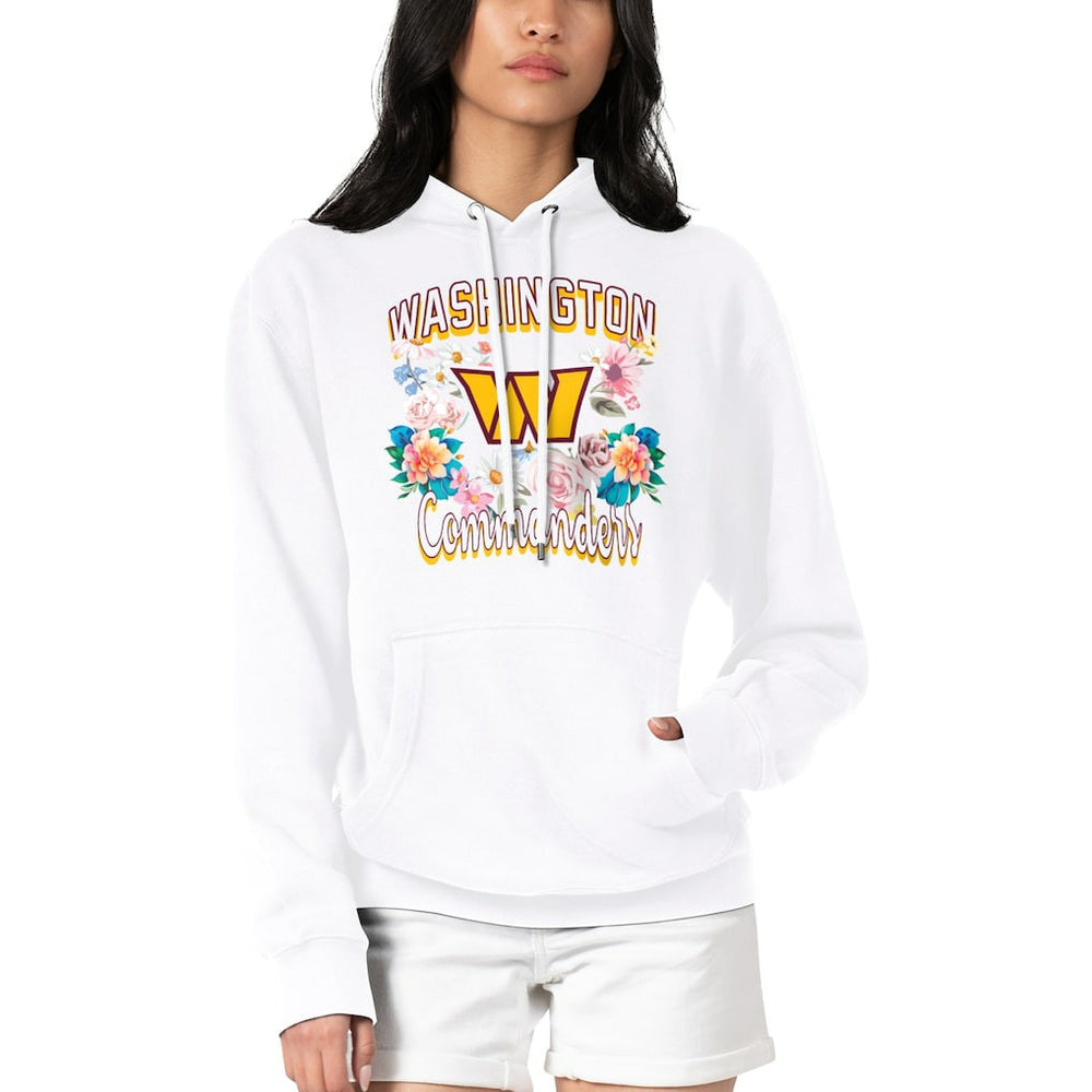 Washington Commanders G-III 4Her by Carl Banks Women's Flowers Team Logo Graphic Fleece Pullover Hoodie | NFL Sale