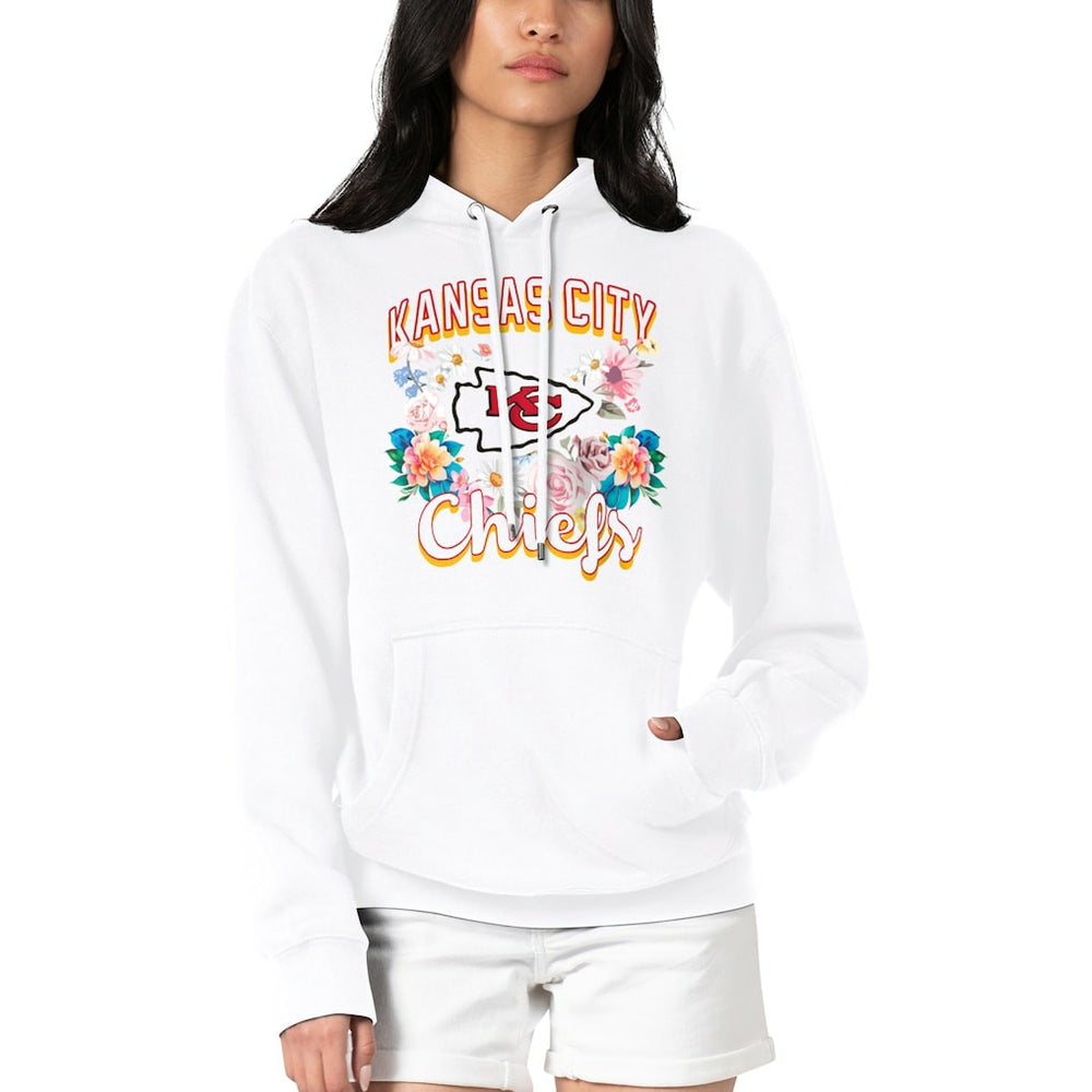 Kansas City Chiefs G-III 4Her by Carl Banks Women's Flowers Team Logo Graphic Fleece Pullover Hoodie | NFL On sale