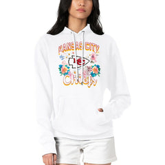 Kansas City Chiefs G-III 4Her by Carl Banks Women's Flowers Team Logo Graphic Fleece Pullover Hoodie | NFL On sale