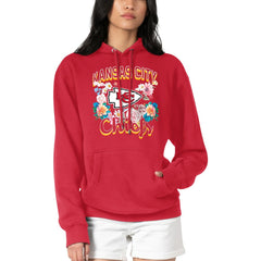 Kansas City Chiefs G-III 4Her by Carl Banks Women's Flowers Team Logo Graphic Fleece Pullover Hoodie | NFL US