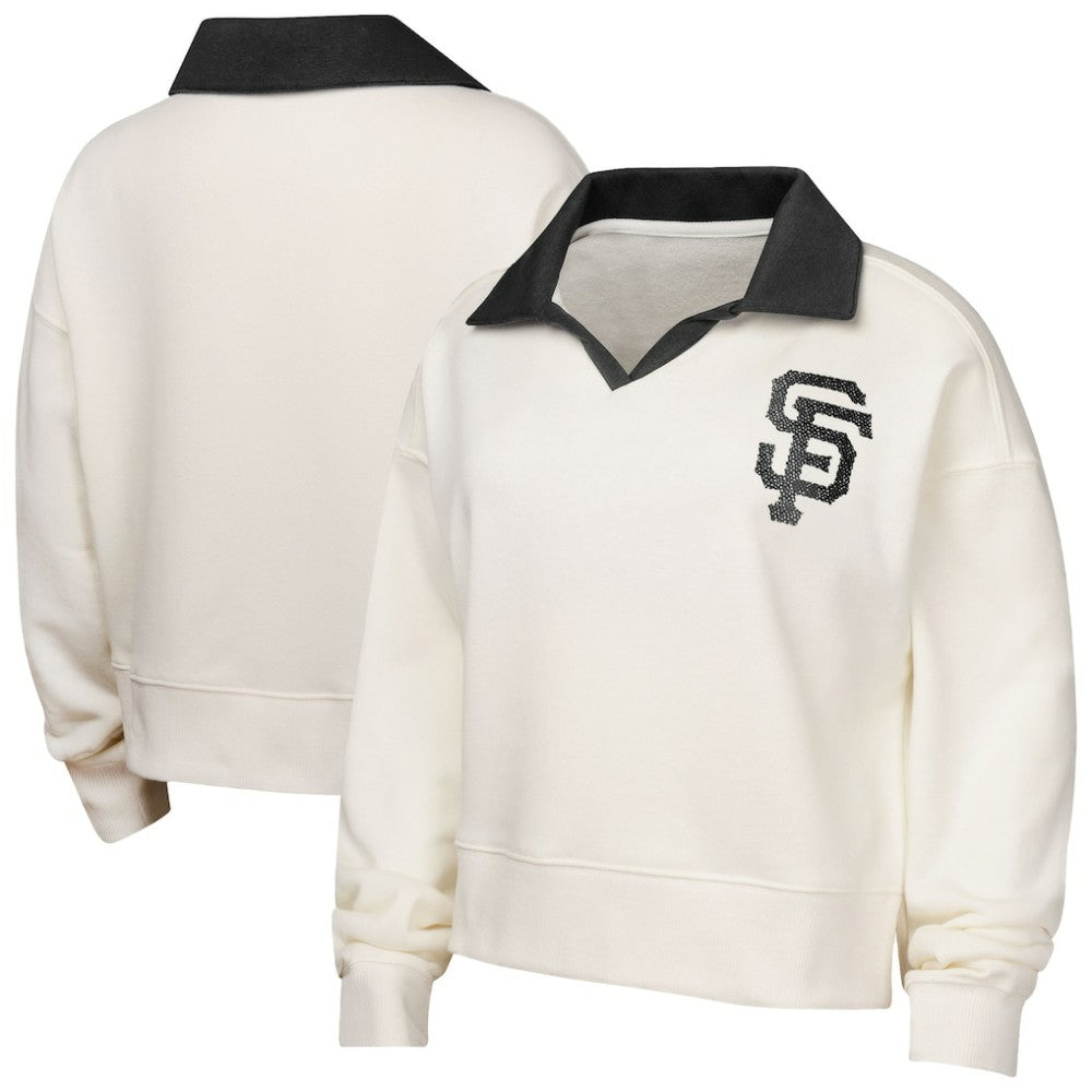 San Francisco Giants Girls Youth Ballpark Hit Collared V-Neck Pullover Sweatshirt - MLB Pullover