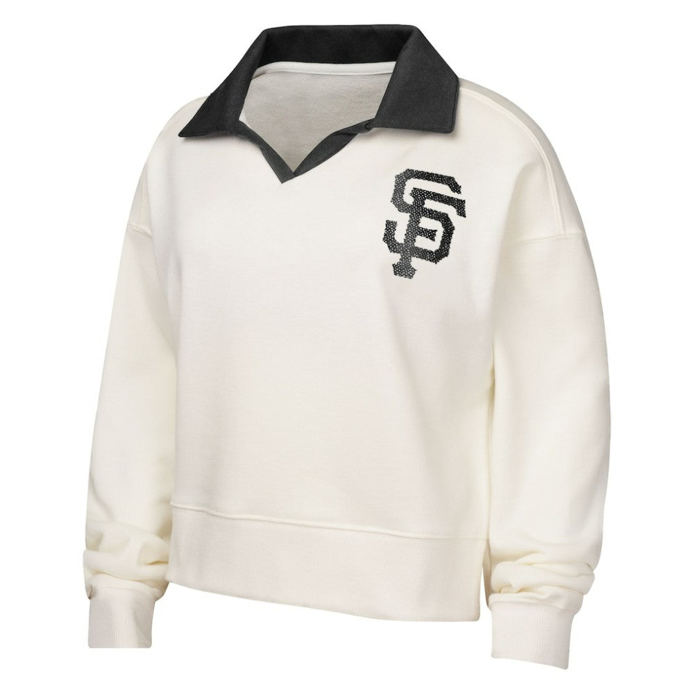 San Francisco Giants Girls Youth Ballpark Hit Collared V-Neck Pullover Sweatshirt - MLB Pullover