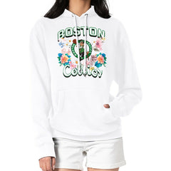 White Boston Celtics G-III 4Her by Carl Banks Women's Flowers Team Logo Graphic Fleece Pullover Hoodie | NBA