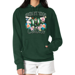 Green Boston Celtics G-III 4Her by Carl Banks Women's Flowers Team Logo Graphic Fleece Pullover Hoodie | NBA
