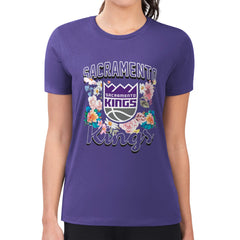 Purple Sacramento Kings G-III 4Her by Carl Banks Women's Super-Slim Fit Lightweight Flowers Team Logo Graphic T-Shirt | NBA