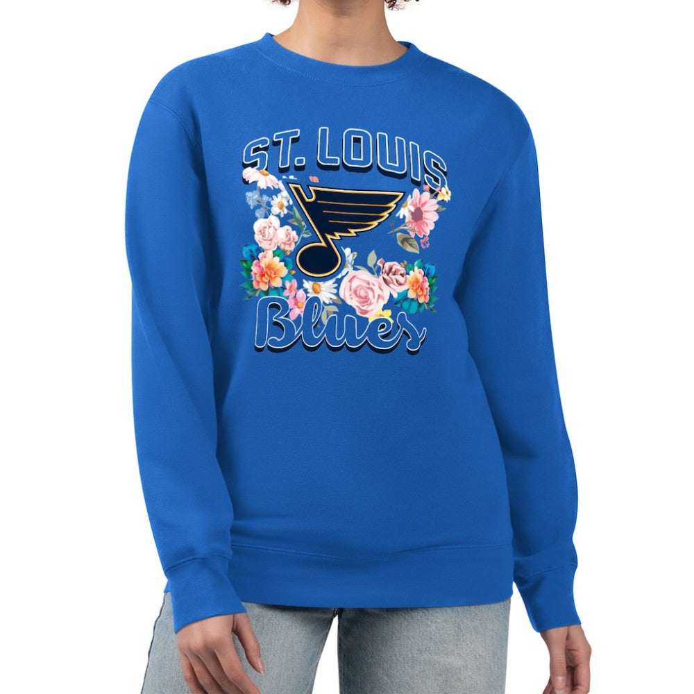 St. Louis Blues G-III 4Her by Carl Banks Women's Flower Logo Pullover Sweatshirt -  NHL Sweatshirts