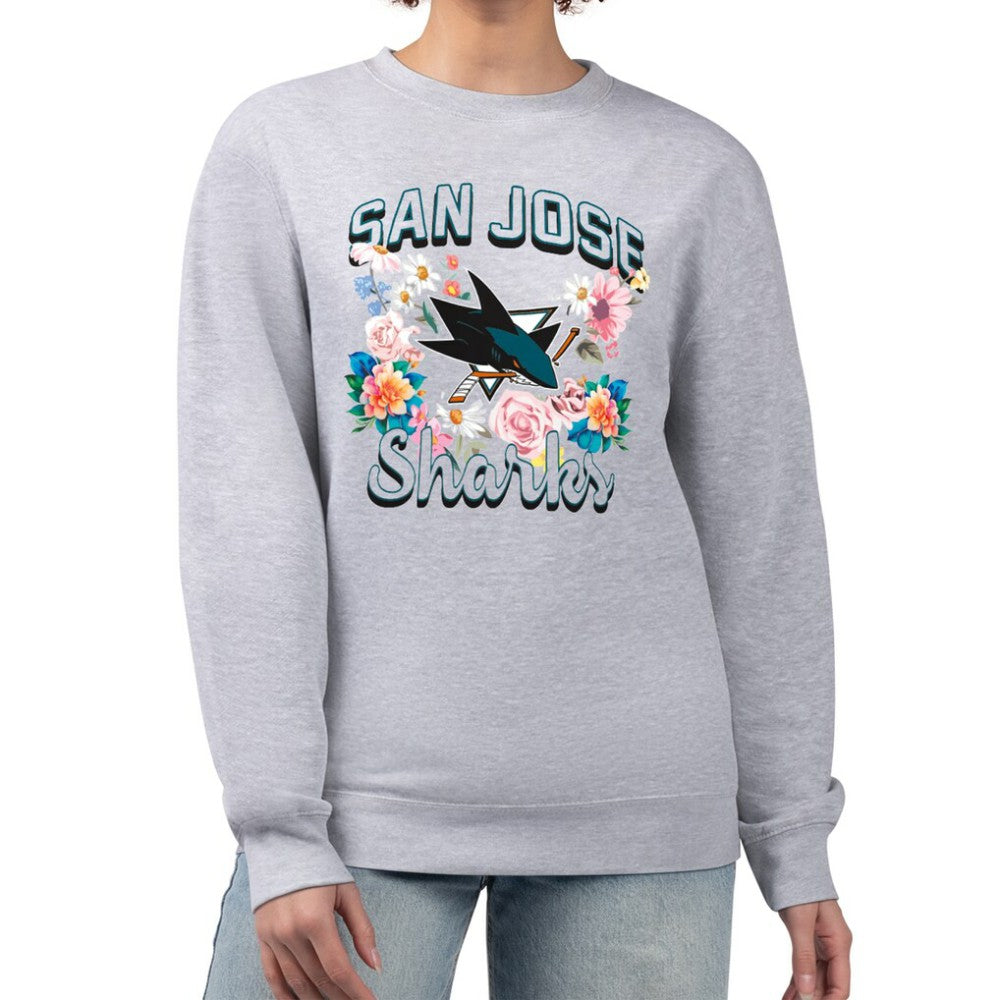 San Jose Sharks G-III 4Her by Carl Banks Women's Flower Logo Pullover Sweatshirt -  NHL Sweatshirts