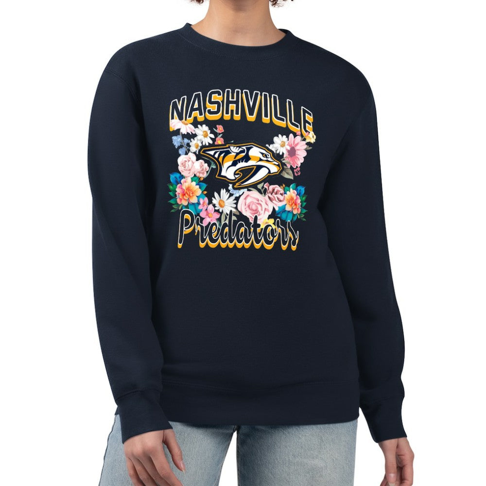Nashville Predators G-III 4Her by Carl Banks Women's Flower Logo Pullover Sweatshirt -  NHL Sweatshirts