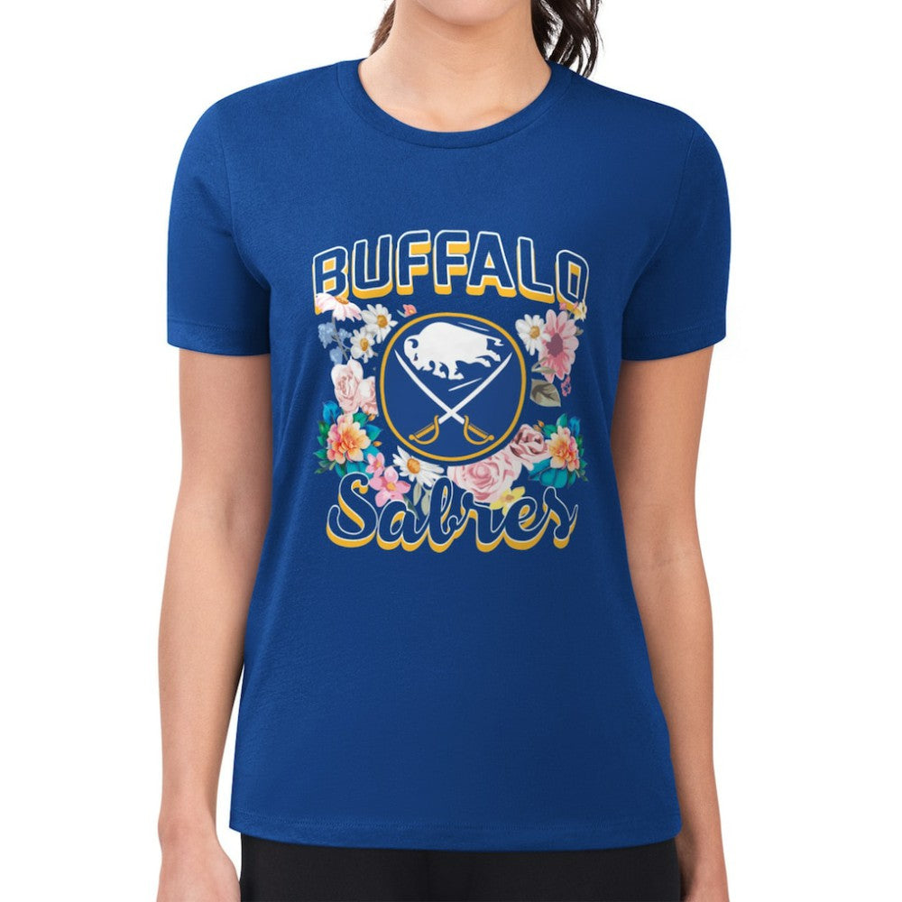 Buffalo Sabres G-III 4Her by Carl Banks Women's Super-Slim Fit Lightweight Flower Logo T-Shirt -  NHL T-shirts