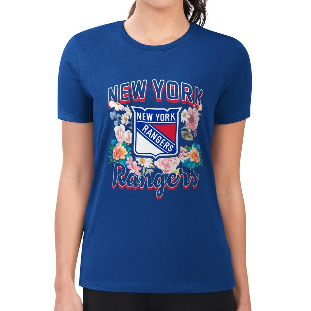 New York Rangers G-III 4Her by Carl Banks Women's Super-Slim Fit Lightweight Flower Logo T-Shirt -  NHL T-shirts
