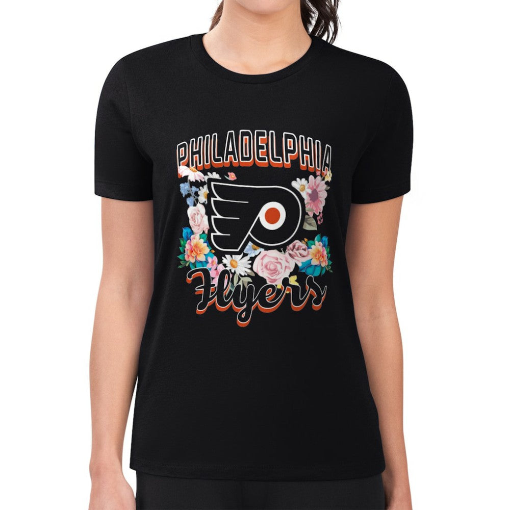 Philadelphia Flyers G-III 4Her by Carl Banks Women's Super-Slim Fit Lightweight Flower Logo T-Shirt -  NHL T-shirts
