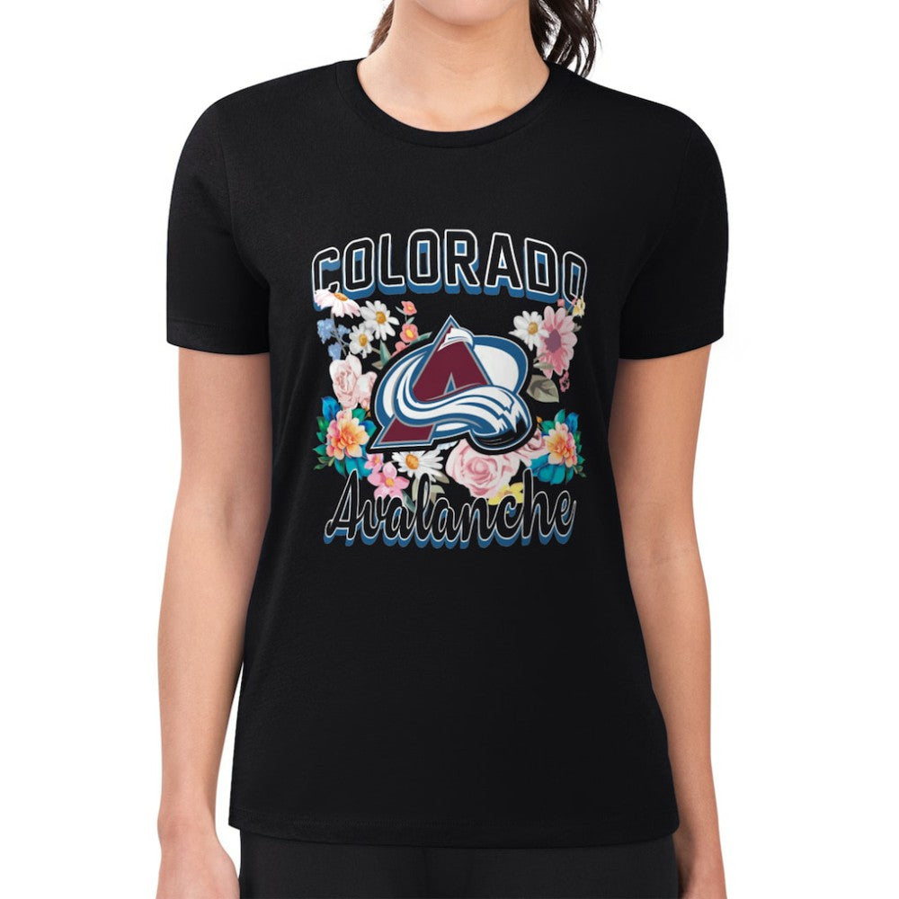 Colorado Avalanche G-III 4Her by Carl Banks Women's Super-Slim Fit Lightweight Flower Logo T-Shirt -  NHL T-shirts