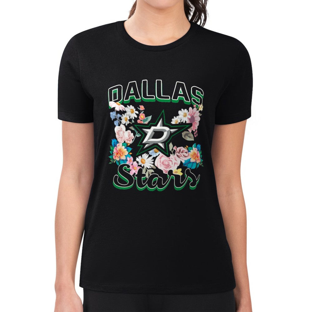 Dallas Stars G-III 4Her by Carl Banks Women's Super-Slim Fit Lightweight Flower Logo T-Shirt -  NHL T-shirts